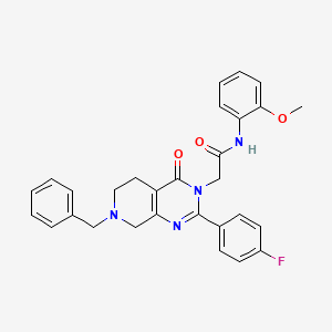 2-[7-benzyl-2-(4-fluorophenyl)-4-oxo-3H,4H,5H,6H,7H,8H-pyrido[3,4-d]pyrimidin-3-yl]-N-(2-methoxyphenyl)acetamide