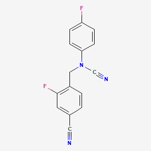 molecular formula C15H9F2N3 B2482603 (4-Cyano-2-fluorophenyl)methyl-(4-fluorophenyl)cyanamide CAS No. 1825581-03-0