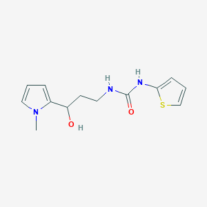 molecular formula C13H17N3O2S B2482604 1-(3-hydroxy-3-(1-methyl-1H-pyrrol-2-yl)propyl)-3-(thiophen-2-yl)urea CAS No. 2034452-08-7