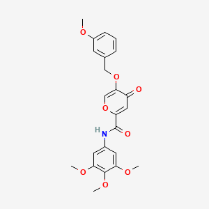 molecular formula C23H23NO8 B2482606 5-((3-methoxybenzyl)oxy)-4-oxo-N-(3,4,5-trimethoxyphenyl)-4H-pyran-2-carboxamide CAS No. 1021258-46-7