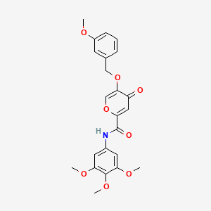 molecular formula C23H23NO8 B2482606 5-((3-メトキシベンジル)オキシ)-4-オキソ-N-(3,4,5-トリメトキシフェニル)-4H-ピラン-2-カルボキサミド CAS No. 1021258-46-7