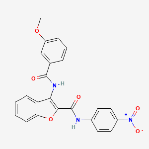 molecular formula C23H17N3O6 B2482611 3-(3-methoxybenzamido)-N-(4-nitrophenyl)benzofuran-2-carboxamide CAS No. 887897-71-4