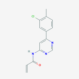 molecular formula C14H12ClN3O B2482614 N-[6-(3-Chloro-4-methylphenyl)pyrimidin-4-yl]prop-2-enamide CAS No. 2305492-24-2