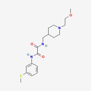 molecular formula C18H27N3O3S B2482615 N1-((1-(2-methoxyethyl)piperidin-4-yl)methyl)-N2-(3-(methylthio)phenyl)oxalamide CAS No. 953136-83-9