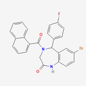 molecular formula C26H18BrFN2O2 B2482622 7-bromo-5-(4-fluorophenyl)-4-(naphthalene-1-carbonyl)-3,5-dihydro-1H-1,4-benzodiazepin-2-one CAS No. 533877-56-4