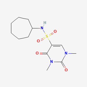 molecular formula C13H21N3O4S B2482626 N-环庚基-1,3-二甲基-2,4-二氧代嘧啶-5-磺酰胺 CAS No. 874806-82-3