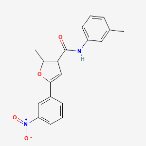 molecular formula C19H16N2O4 B2482627 2-methyl-N-(3-methylphenyl)-5-(3-nitrophenyl)furan-3-carboxamide CAS No. 876873-93-7