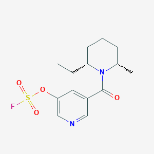 molecular formula C14H19FN2O4S B2482634 3-[(2R,6S)-2-Ethyl-6-methylpiperidine-1-carbonyl]-5-fluorosulfonyloxypyridine CAS No. 2418596-88-8