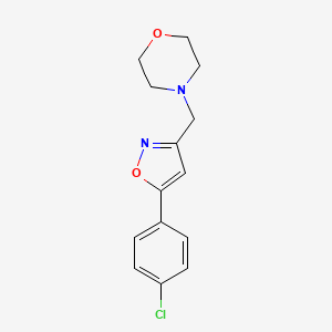 molecular formula C14H15ClN2O2 B2482636 4-{[5-(4-Chlorphenyl)-3-isoxazolyl]methyl}morpholin CAS No. 343374-69-6