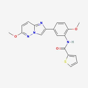 molecular formula C19H16N4O3S B2482637 N-(2-methoxy-5-(6-methoxyimidazo[1,2-b]pyridazin-2-yl)phenyl)thiophene-2-carboxamide CAS No. 953149-77-4