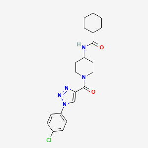 N-(1-(1-(4-chlorophenyl)-1H-1,2,3-triazole-4-carbonyl)piperidin-4-yl)cyclohexanecarboxamide