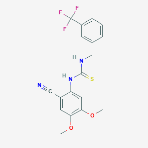 molecular formula C18H16F3N3O2S B2482651 N-(2-氰基-4,5-二甲氧基苯基)-N'-[3-(三氟甲基)苯基]硫脲 CAS No. 477858-82-5