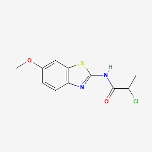 molecular formula C11H11ClN2O2S B2482660 2-Chloro-N-(6-methoxy-1,3-benzothiazol-2-yl)propanamide CAS No. 944889-18-3