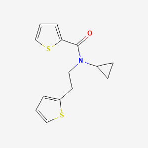 molecular formula C14H15NOS2 B2482663 N-cyclopropyl-N-(2-(thiophen-2-yl)ethyl)thiophene-2-carboxamide CAS No. 1396883-04-7