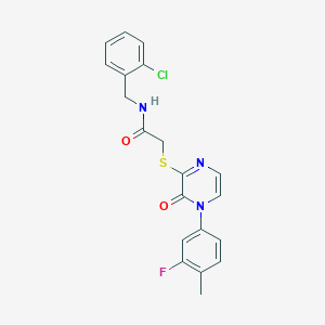 N-(2-chlorobenzyl)-2-((4-(3-fluoro-4-methylphenyl)-3-oxo-3,4-dihydropyrazin-2-yl)thio)acetamide