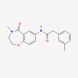 molecular formula C19H20N2O3 B2482667 N-(4-methyl-5-oxo-2,3,4,5-tetrahydrobenzo[f][1,4]oxazepin-7-yl)-2-(m-tolyl)acetamide CAS No. 922127-90-0