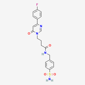molecular formula C21H21FN4O4S B2482668 4-(4-(4-fluorophenyl)-6-oxopyrimidin-1(6H)-yl)-N-(4-sulfamoylbenzyl)butanamide CAS No. 1251691-60-7