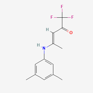 molecular formula C13H14F3NO B2482672 (E)-4-(3,5-二甲基苯胺基)-1,1,1-三氟-3-戊烯-2-酮 CAS No. 1164453-46-6