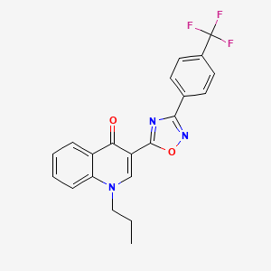 molecular formula C21H16F3N3O2 B2482679 1-丙基-3-{3-[4-(三氟甲基)苯基]-1,2,4-噁二唑-5-基}喹啉-4(1H)-酮 CAS No. 1326909-95-8