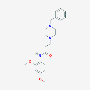 molecular formula C22H29N3O3 B248268 3-(4-benzylpiperazin-1-yl)-N-(2,4-dimethoxyphenyl)propanamide 