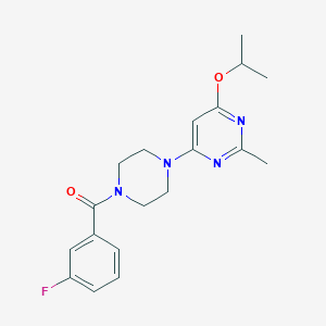 molecular formula C19H23FN4O2 B2482682 (3-Fluorophenyl)(4-(6-isopropoxy-2-methylpyrimidin-4-yl)piperazin-1-yl)methanone CAS No. 946371-84-2