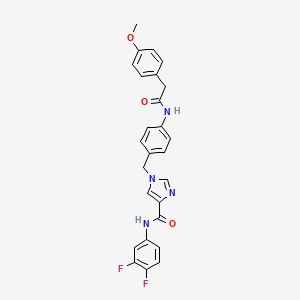 molecular formula C26H22F2N4O3 B2482685 N-(3,4-difluorophenyl)-1-(4-(2-(4-methoxyphenyl)acetamido)benzyl)-1H-imidazole-4-carboxamide CAS No. 1251684-52-2