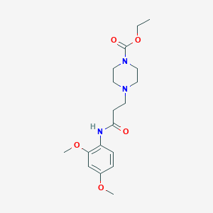 molecular formula C18H27N3O5 B248269 Ethyl 4-{3-[(2,4-dimethoxyphenyl)amino]-3-oxopropyl}piperazine-1-carboxylate 