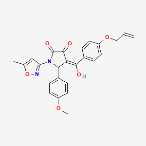 molecular formula C25H22N2O6 B2482690 4-(4-(allyloxy)benzoyl)-3-hydroxy-5-(4-methoxyphenyl)-1-(5-methylisoxazol-3-yl)-1H-pyrrol-2(5H)-one CAS No. 618876-92-9