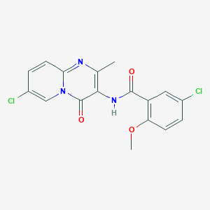 molecular formula C17H13Cl2N3O3 B2482698 5-chloro-N-(7-chloro-2-methyl-4-oxo-4H-pyrido[1,2-a]pyrimidin-3-yl)-2-methoxybenzamide CAS No. 942001-16-3