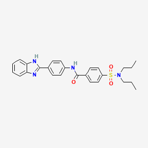 molecular formula C26H28N4O3S B2482712 N-[4-(1H-benzimidazol-2-yl)phenyl]-4-(dipropylsulfamoyl)benzamide CAS No. 476634-02-3