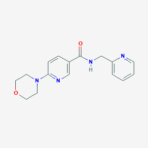molecular formula C16H18N4O2 B2482716 6-morpholino-N-(2-pyridinylmethyl)nicotinamide CAS No. 866010-35-7