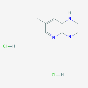 molecular formula C9H15Cl2N3 B2482721 4,7-dimethyl-1H,2H,3H,4H-pyrido[2,3-b]pyrazine dihydrochloride CAS No. 2171904-64-4
