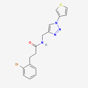 molecular formula C16H15BrN4OS B2482723 3-(2-bromophenyl)-N-((1-(thiophen-3-yl)-1H-1,2,3-triazol-4-yl)methyl)propanamide CAS No. 2034566-29-3