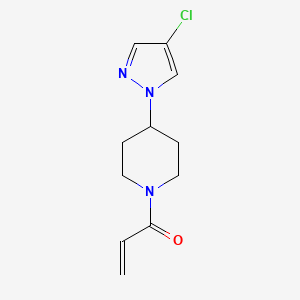 molecular formula C11H14ClN3O B2482728 1-[4-(4-Chloropyrazol-1-yl)piperidin-1-yl]prop-2-en-1-one CAS No. 2224251-71-0