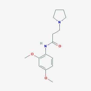 molecular formula C15H22N2O3 B248273 N-(2,4-Dimethoxy-phenyl)-3-pyrrolidin-1-yl-propionamide 
