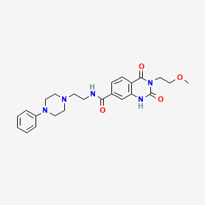 molecular formula C24H29N5O4 B2482744 3-(2-甲氧基乙基)-2,4-二氧代-N-[2-(4-苯基哌嗪-1-基)乙基]-1,2,3,4-四氢喹唑-7-羧酰胺 CAS No. 892289-72-4