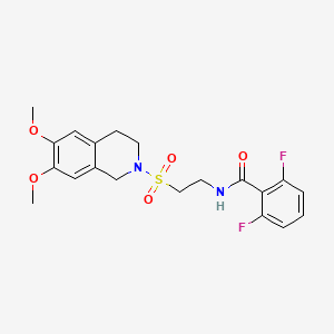 molecular formula C20H22F2N2O5S B2482746 N-(2-((6,7-diméthoxy-3,4-dihydroisoquinoléin-2(1H)-yl)sulfonyl)éthyl)-2,6-difluorobenzamide CAS No. 922120-52-3