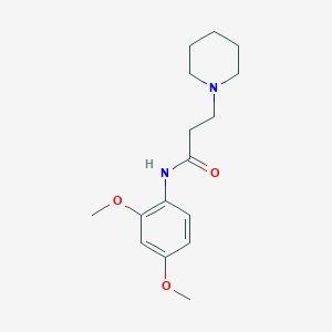 molecular formula C16H24N2O3 B248275 N-(2,4-dimethoxyphenyl)-3-(1-piperidinyl)propanamide 