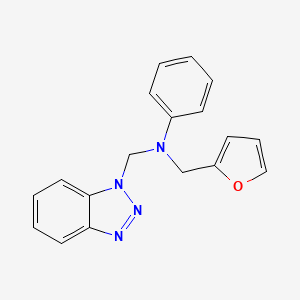 molecular formula C18H16N4O B2482750 N-(1H-1,2,3-Benzotriazol-1-ylmethyl)-N-(furan-2-ylmethyl)aniline CAS No. 128860-68-4