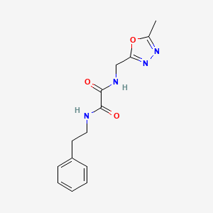 molecular formula C14H16N4O3 B2482754 N1-((5-甲基-1,3,4-噁二唑-2-基)甲基)-N2-苯乙酰氧乙酰胺 CAS No. 1210713-33-9