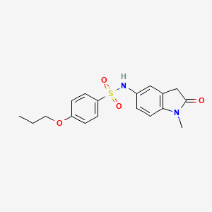 molecular formula C18H20N2O4S B2482755 N-(1-methyl-2-oxoindolin-5-yl)-4-propoxybenzenesulfonamide CAS No. 921787-82-8