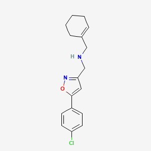molecular formula C17H19ClN2O B2482757 N-[[5-(4-Chlorophenyl)-1,2-oxazol-3-yl]methyl]-1-(cyclohexen-1-yl)methanamine CAS No. 2418666-81-4