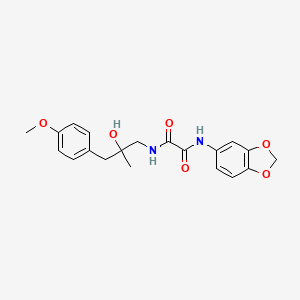 molecular formula C20H22N2O6 B2482759 N1-(benzo[d][1,3]dioxol-5-yl)-N2-(2-hydroxy-3-(4-methoxyphenyl)-2-methylpropyl)oxalamide CAS No. 1396884-63-1