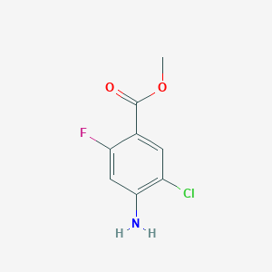 molecular formula C8H7ClFNO2 B2482760 甲酸甲酯 4-氨基-5-氯-2-氟苯酸酯 CAS No. 1427372-40-4