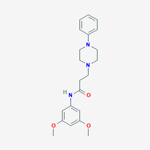 molecular formula C21H27N3O3 B248279 N-(3,5-dimethoxyphenyl)-3-(4-phenylpiperazin-1-yl)propanamide 