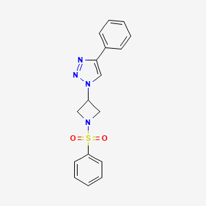 molecular formula C17H16N4O2S B2482791 4-phenyl-1-(1-(phenylsulfonyl)azetidin-3-yl)-1H-1,2,3-triazole CAS No. 2034355-02-5