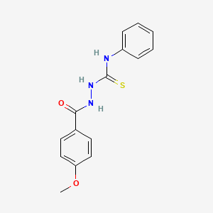 molecular formula C15H15N3O2S B2482794 2-(4-甲氧基苯甲酰)-N-苯基肼甲硫酰胺 CAS No. 91759-66-9