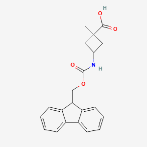 molecular formula C21H21NO4 B2482795 3-(9H-芴-9-基甲氧羰基氨基)-1-甲基环丁烷-1-羧酸 CAS No. 2243512-77-6