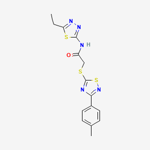 N-(5-ethyl-1,3,4-thiadiazol-2-yl)-2-[[3-(4-methylphenyl)-1,2,4-thiadiazol-5-yl]sulfanyl]acetamide