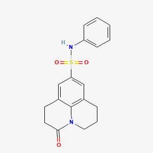 molecular formula C18H18N2O3S B2482799 3-oxo-N-phenyl-1,2,3,5,6,7-hexahydropyrido[3,2,1-ij]quinoline-9-sulfonamide CAS No. 898438-65-8
